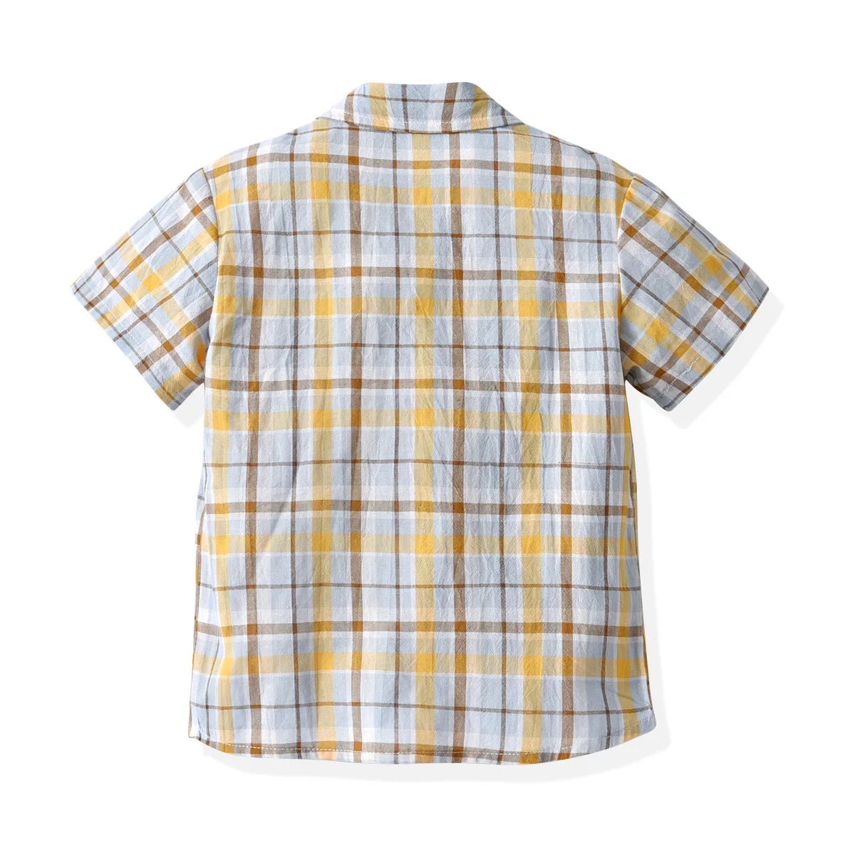 Boys' Plaid Short Sleeve Shirt Children's Summer Cardigan Casual T shirts