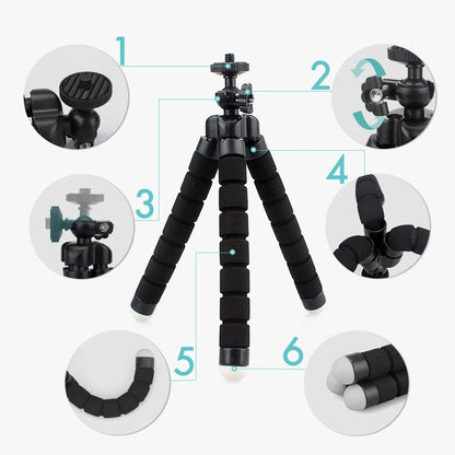 Vamson Mini Tripod for Phone Flexible Leg Gorillapod Octopus Tripod Mobile