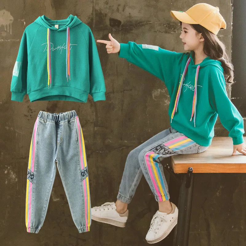 Children Clothing Set Hoodie Jeans Kids Tracksuit 2023 Spring Girls Costume Kids