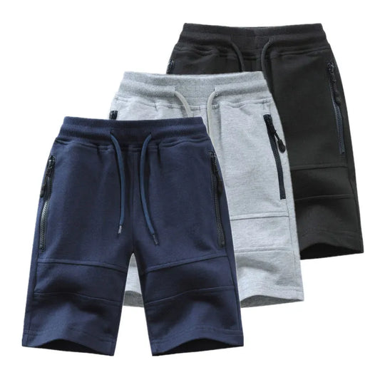 Children Boys Shorts 2024 Summer Zipper Pocket Design Kids Casual Knitted