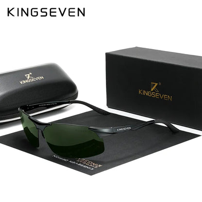 Genuine KINGSEVEN Polarized Men Aluminum Sunglasses Driving Mirror Lens