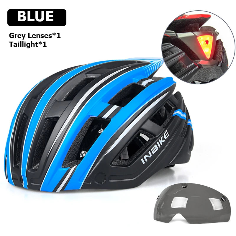 INBIKE Bicycle Helmets for Men With Lights Riding Magnetic Goggle Helmet