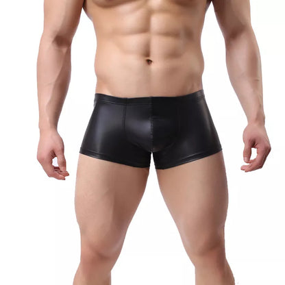 [Bloom the Love] Boxer Men Underwear Sexy Night Club Leather Mens Boxers Cuecas