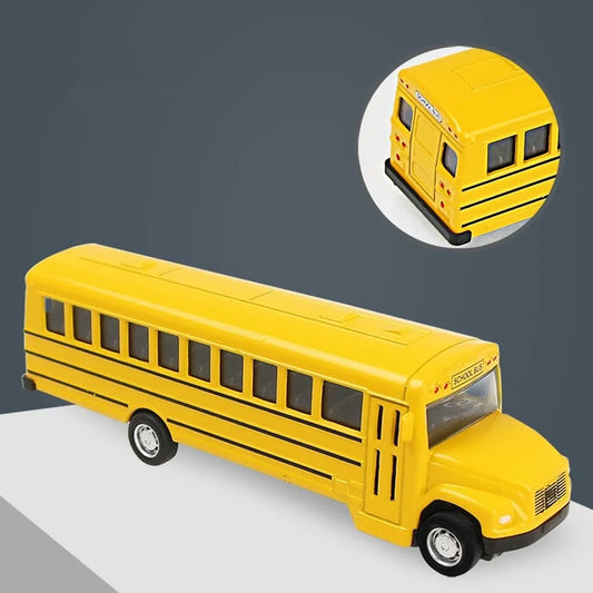 1/64 Diecast Alloy School Bus Kids Toy Car Inertia Vehicle Model Toys
