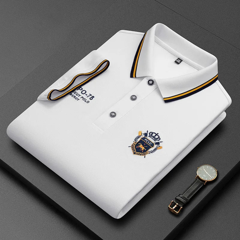 Summer Korean Fashion Men's Polo Shirt Collar Short Sleeves Tops