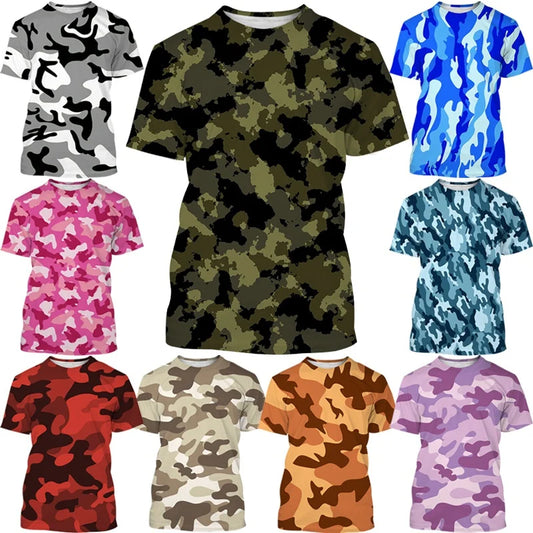 Summer Camouflage T Shirts Unisex T-Shirt Casual Short Sleeve