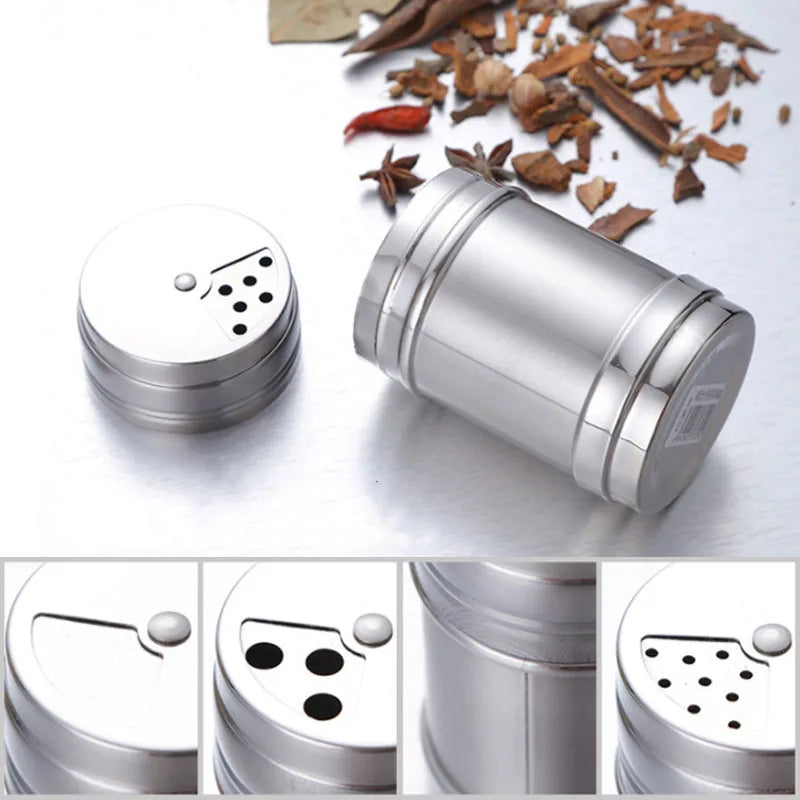 Salt Sugar Bottle Rotating Cover Multi-Purpose Stainless Steel 1Pcs Gadgets