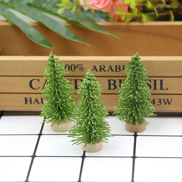 10pcs/Lot 65mm Christmas Trees Small Pine Trees Mini Trees Placed in the Desktop