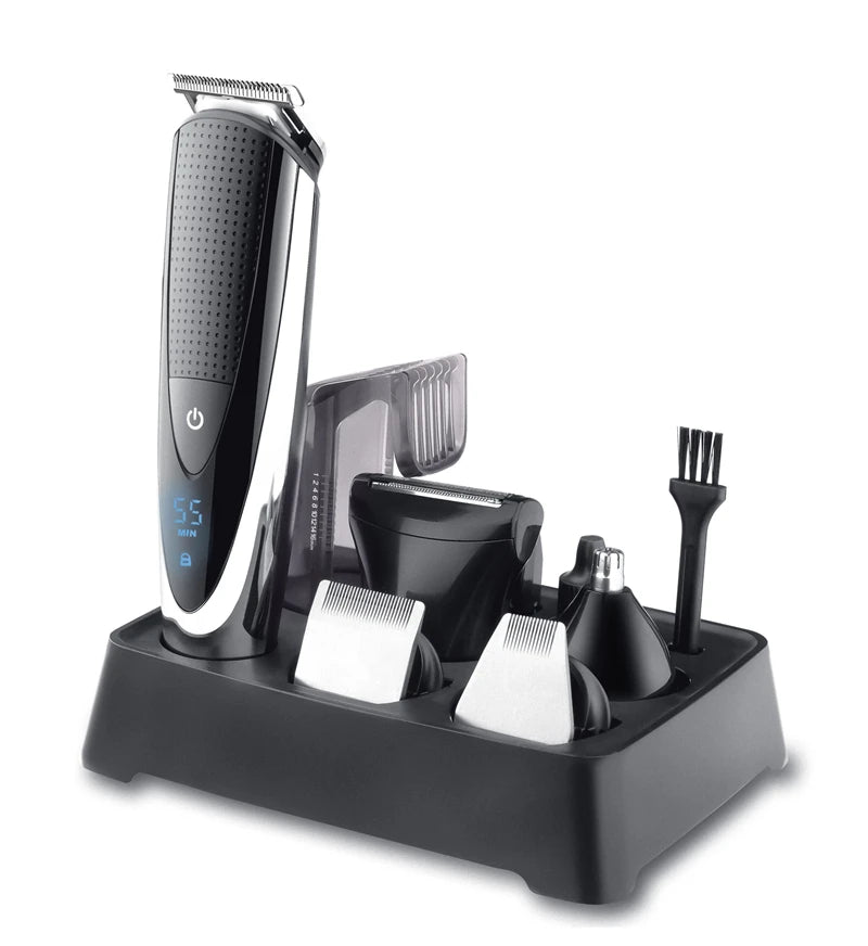 HATTEKER Professional Hair Clipper for Men Rechargeable Electric Razor 5 in 1