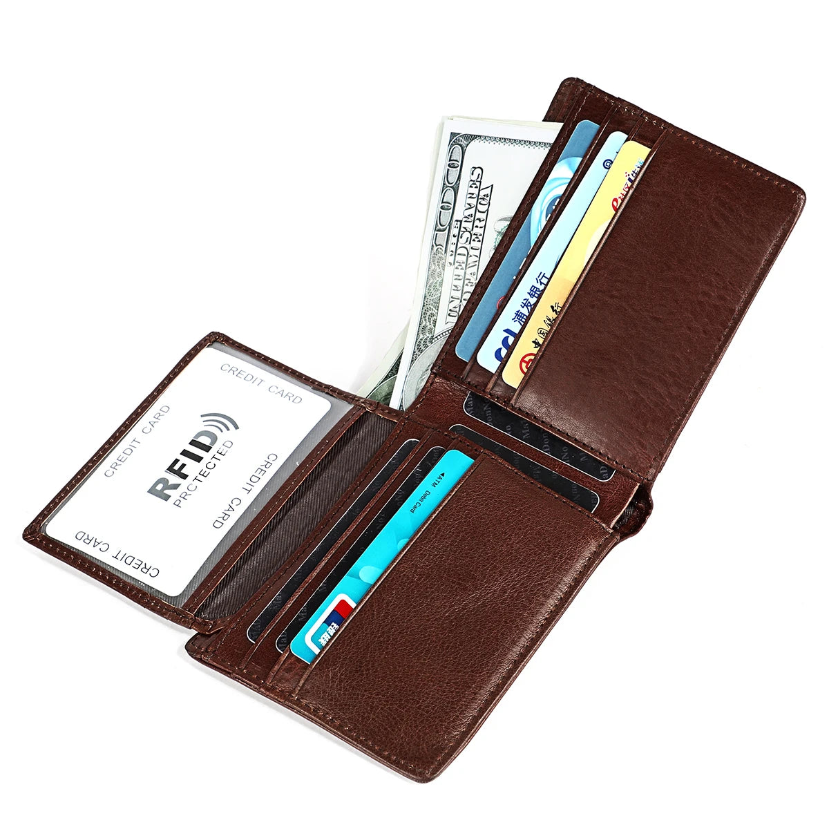 Hot Sales High Quality Genuine Leather Bifold Classic Man Leather Wallet