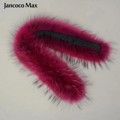 Jancoco Max + Lining 65cm Real Raccoon Fur Trimming Collar for Kids