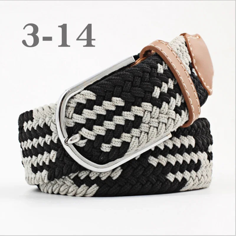 ZLD 60 Colors Female Casual Knitted Pin Buckle Men Belt