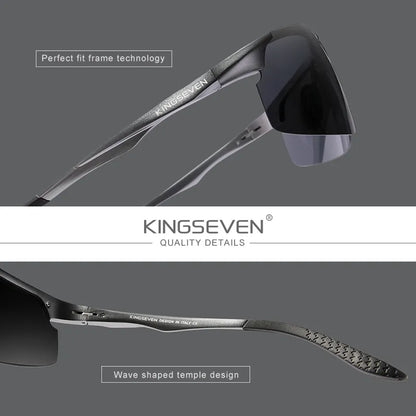 Genuine KINGSEVEN Polarized Men Aluminum Sunglasses Driving Mirror Lens