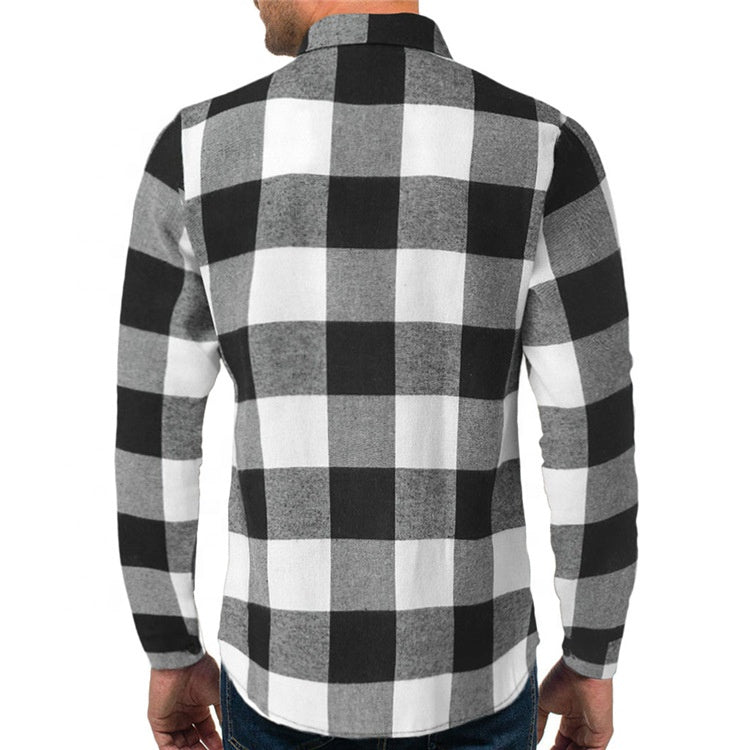 2311 New Arrival Shirts for Men 100% Cotton Long Sleeve Slim Mens Plaid Shirt