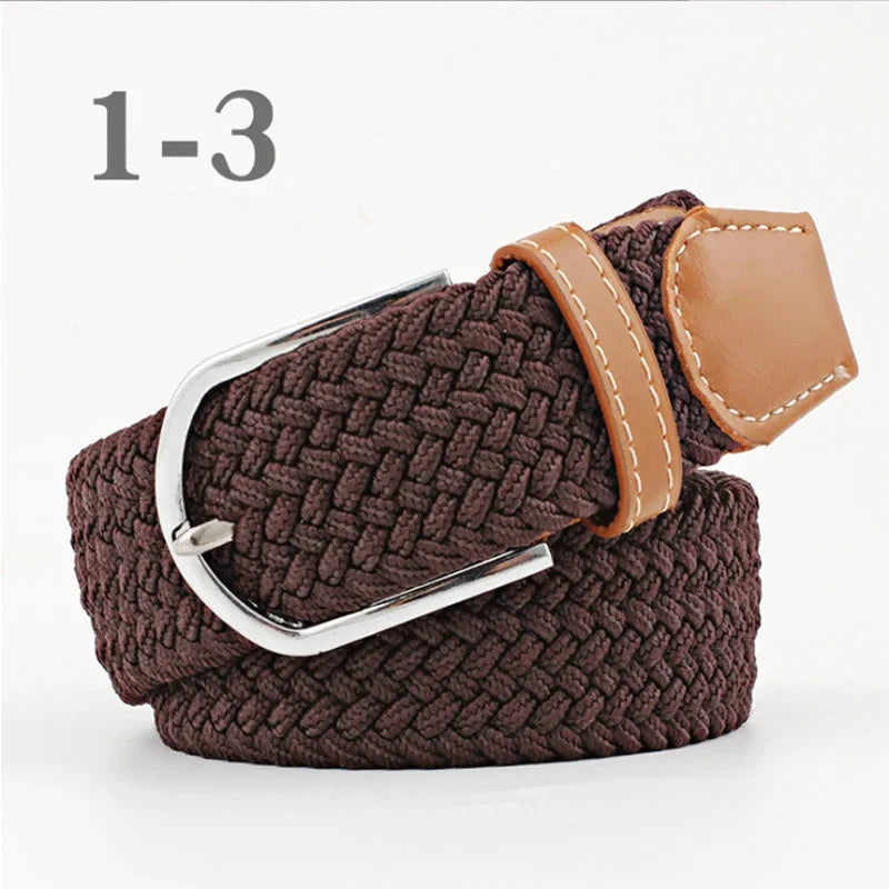 ZLD 60 Colors Female Casual Knitted Pin Buckle Men Belt