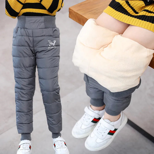 Children Trousers Winter New Boys Girls Thicken Outer Wear Warm Pants