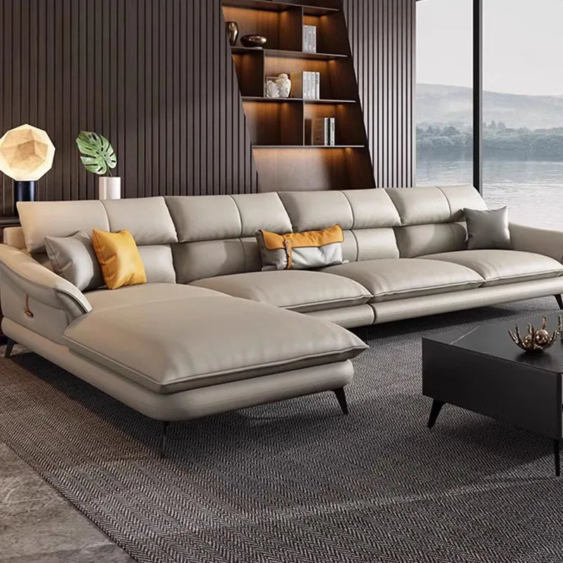 Relaxing Simple Fancy Sofas Living Room Nordic Leather Recliner Puffs Sofa