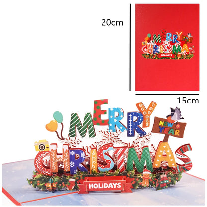 Merry Christmas Cards Christmas Tree Winter Gift Pop-Up Cards