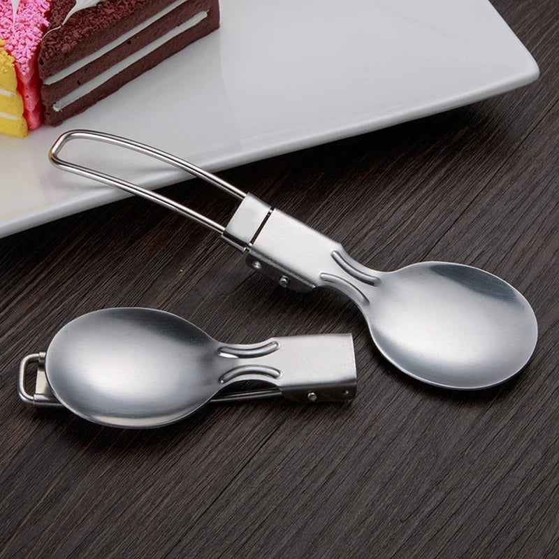 Outdoor Camping Picnic Stainless Steel Spoon Tableware Camp Titanium Spork