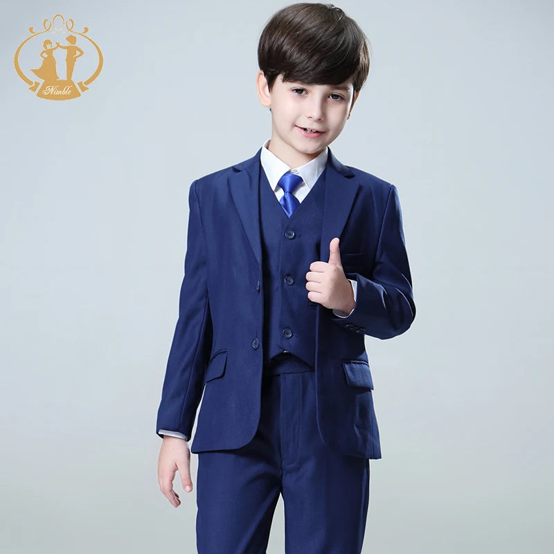 Spring Autumn Formal Boys Suits for Weddings Children Party Host Costume