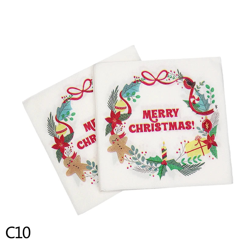 20pcs Christmas Napkins Merry Christmas Decoration Paper Napkins for New Year