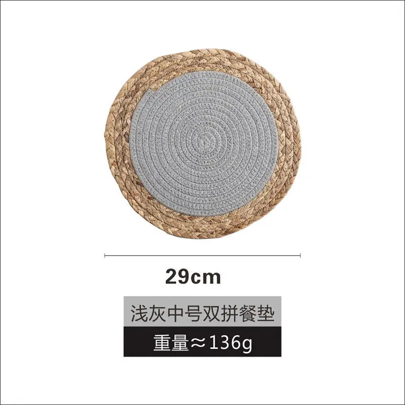 Japanese Style Table Mat Hand Woven Heat Insulation Mat Household Western Food