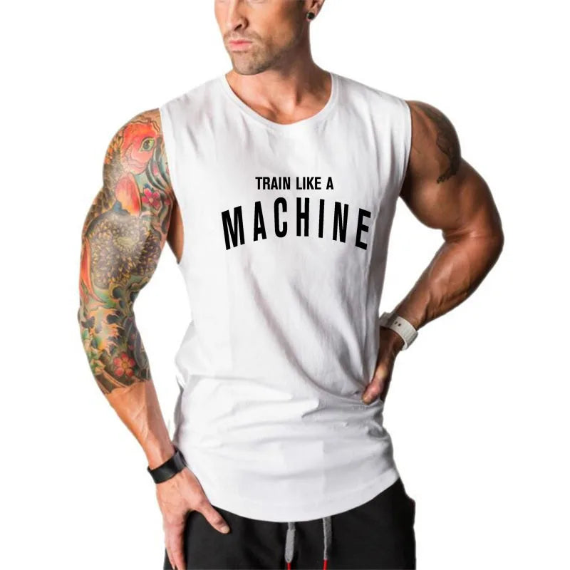 Fitness Tank Top Men Bodybuilding Clothing Gym Stringer Vests Mens Sleeveless