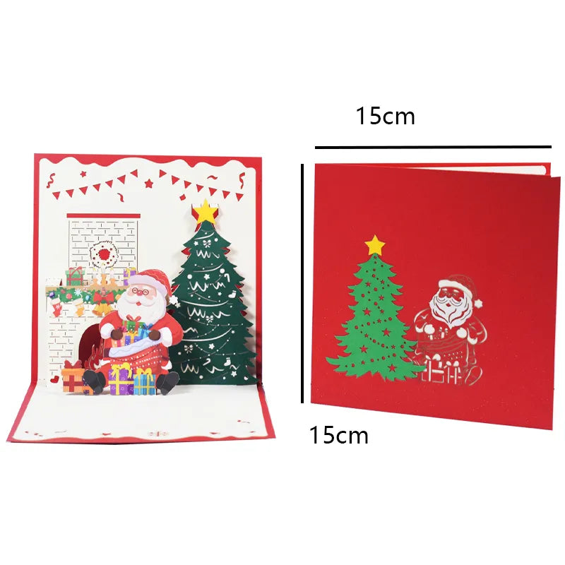 Merry Christmas Cards Christmas Tree Winter Gift Pop-Up Cards