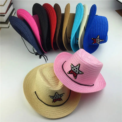 Outdoor Children's Jazz Cowboy Hat Summer Straw Hat Boys