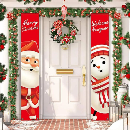 Christmas Door Decoration 2024 Merry Christmas Banner Decor for Home