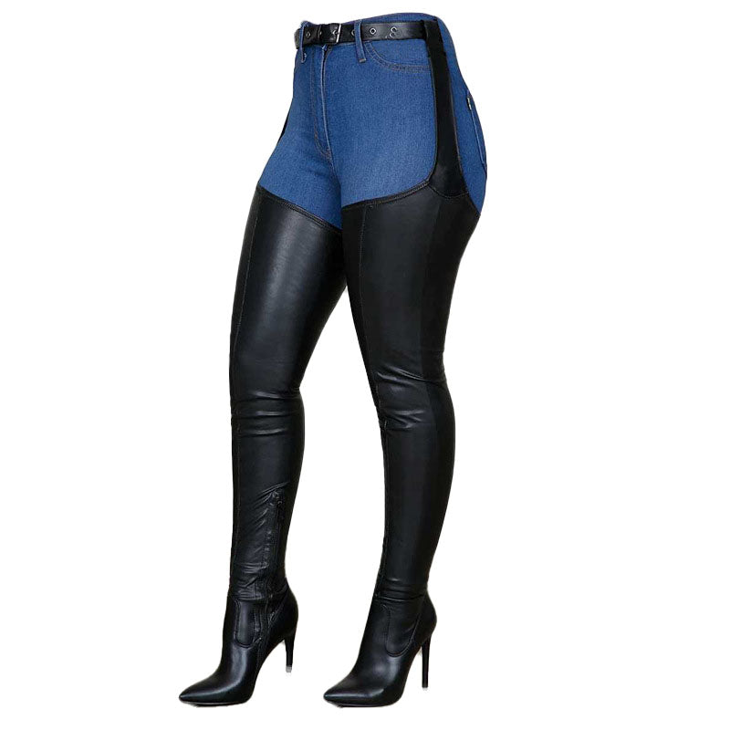 Sexy Over-The-Knee Boots Pointed High Stiletto Heel Belt Buckle Side Zipper Boot