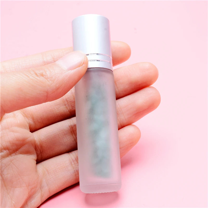 QilmilyNatural Stone Glass Essential Oil Bottle 70/98mm for Women Men Wheel