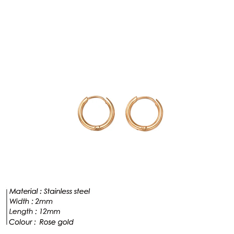 eManco Circle Round Buckles Earring Stainless Steel Earrings Minimalist Trendy