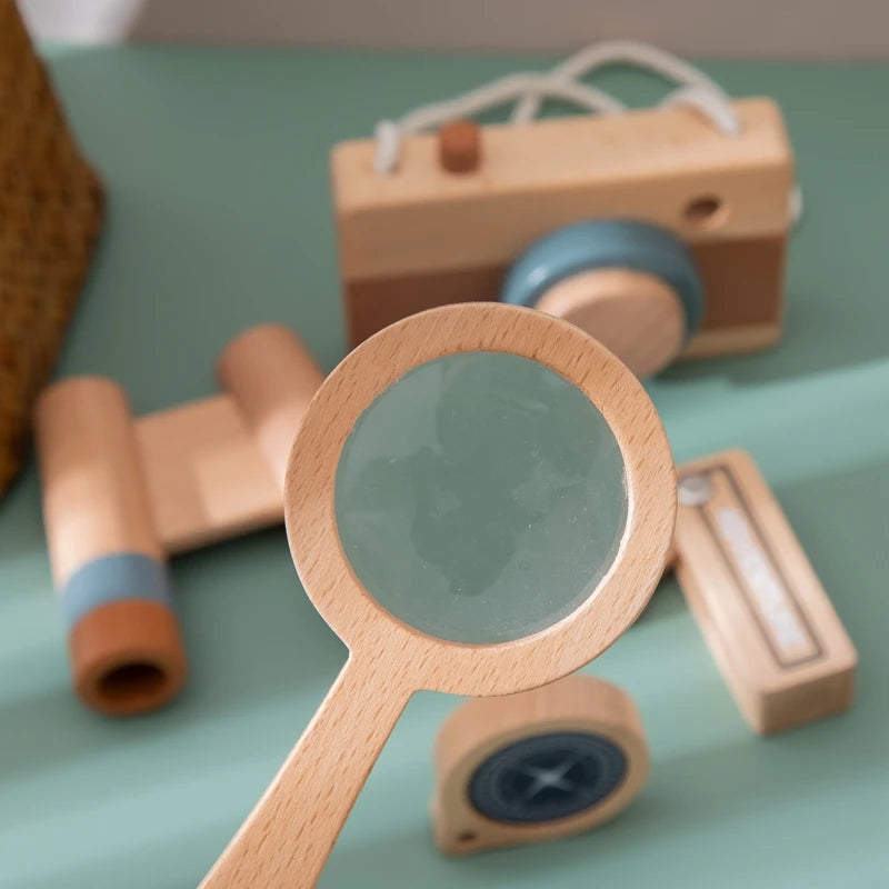 Montessori Adventure Set Wooden Telescope Compass Toy Set