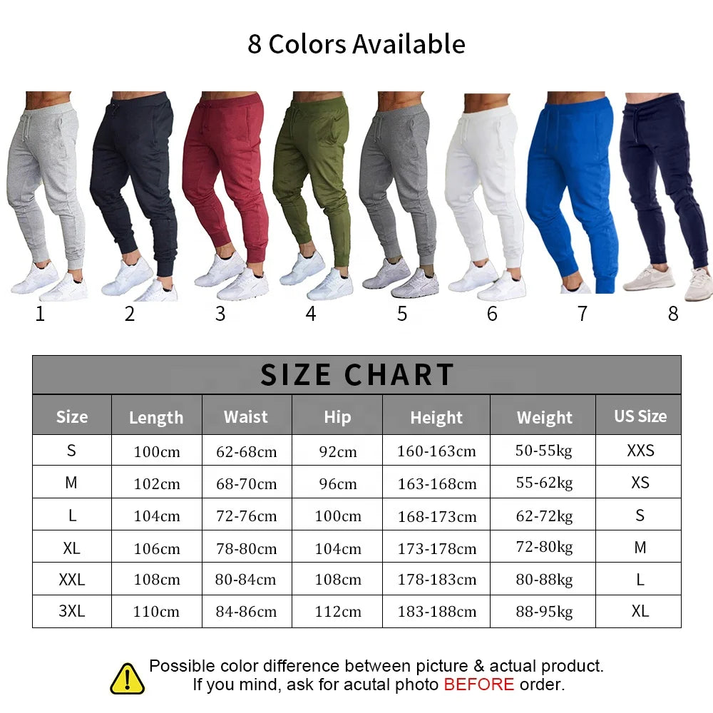 Custom Logo Workout Gym Wear Jogger Pants for Men Drawstring Sweatpants Slim