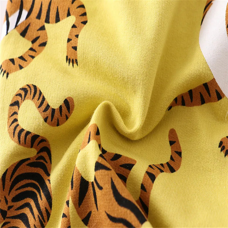 Jumping Meters Summer Tigers Print Boys Shorts Drawstring Cotton