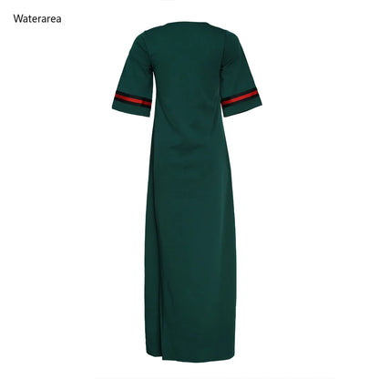 2019 New Dress S-3xl Women O-Neck Half Sleeves Ribbon