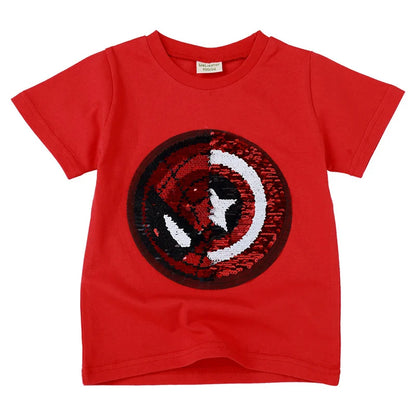 New Fashion Sequin Baby Boys Girls T-Shirt for Summer Children T-Shirts Kids