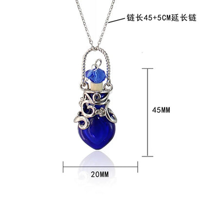 1PC Murano Glass Perfume Necklace Small Heart Essential Oil Bottle Pendants