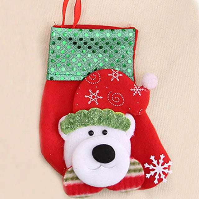 16cm*8cm Mini Christmas Socks Children's Party Supplies Holiday Pack Gifts