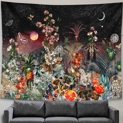 Moon Phase Tapestry Wall Hanging Psychedelic Moon Starry Tapestries Carpets