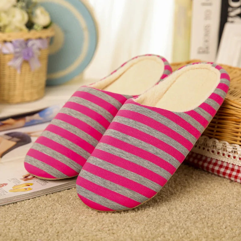 Women Indoor Slippers Short Plush Spring Autumn Flat Shoes Woman Home Bedroom