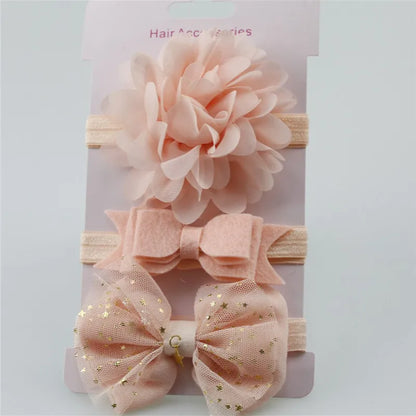 On Sale 3pcs New Baby Girl Boy Elastic Flower Headband Children