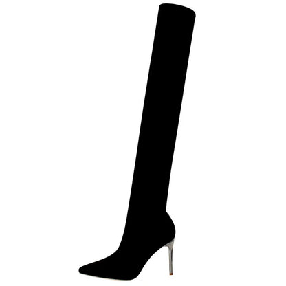 Stretch Thigh High Boots Over the Knee Boots Stiletto Heels Long Winter Boots