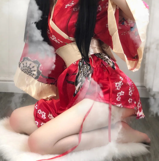 Japanese Retro Kimono Robe Cos Temptation Loose Uniform Underwear Bathrobe