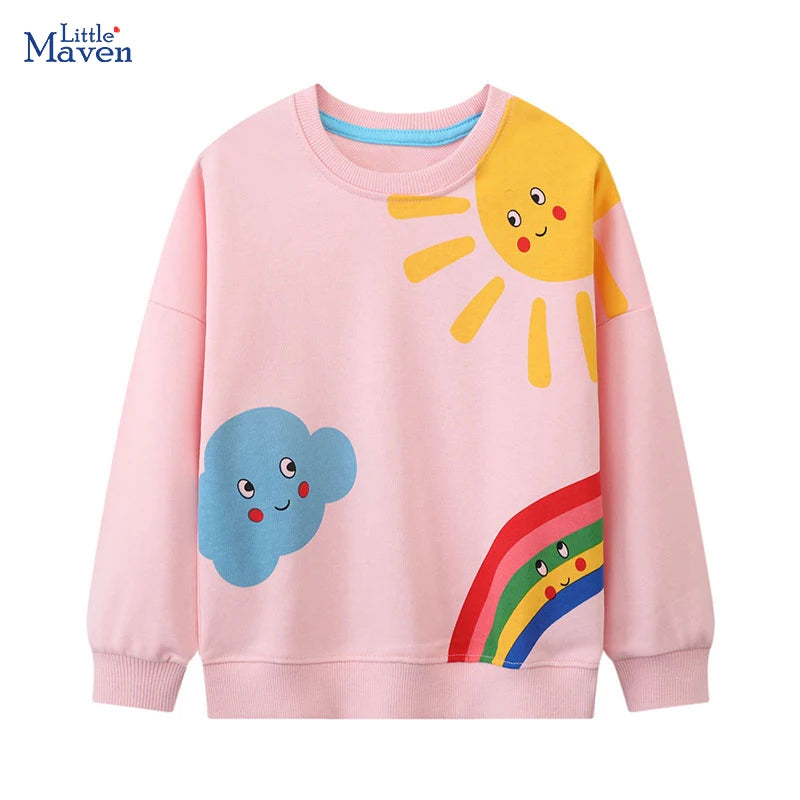 Little Maven 2024 New Spring Autumn Tops Kids Clothes Girls Clothing Hoodies