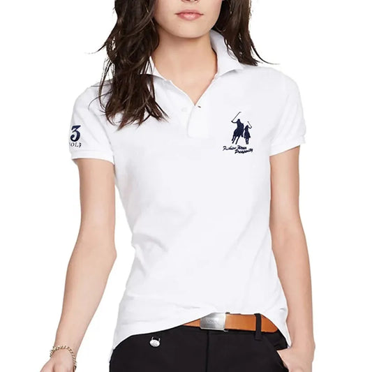 High-Quality Summer New Style Short-Sleeved Women's Big-Horse Polo Shirt Casual