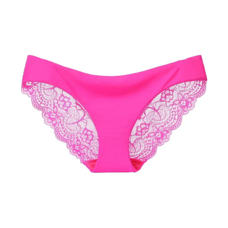 Women's Sexy Lace Panties Seamless Cotton Crotch Breathable Ladies Low-Rise