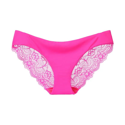 Women's Sexy Lace Panties Seamless Cotton Crotch Breathable Ladies Low-Rise