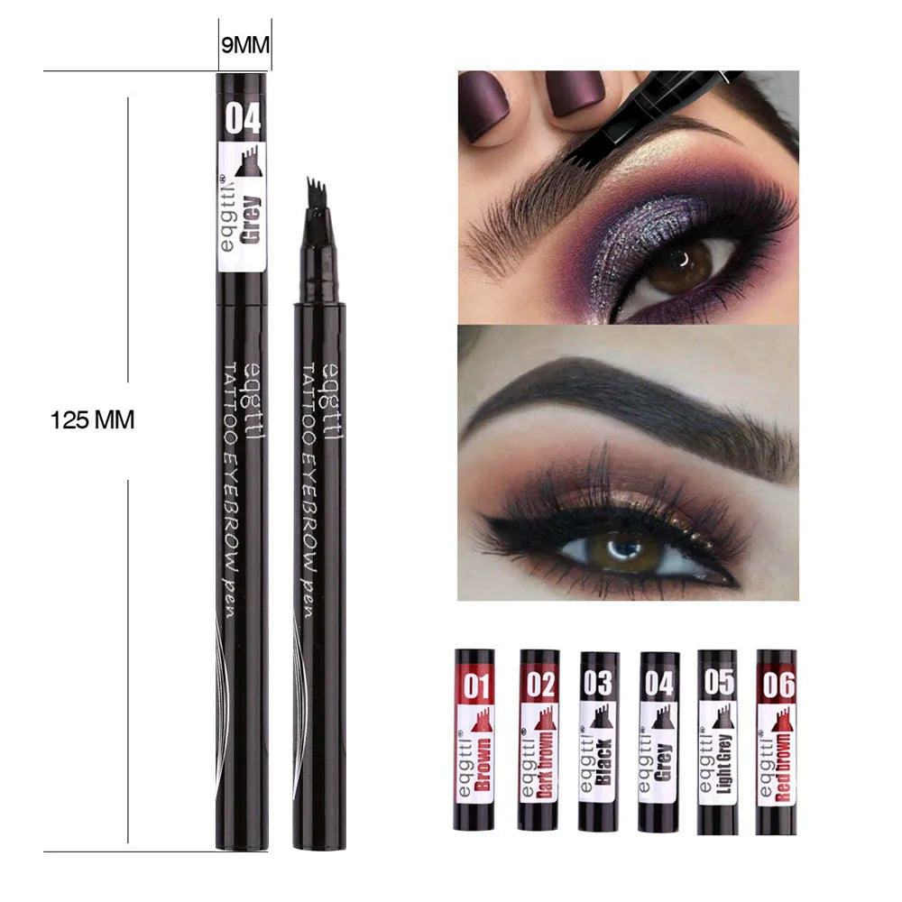 Eyebrow Pencil With 4 Claws Wild Eye Brows Waterproof Brow Tint Pen Long